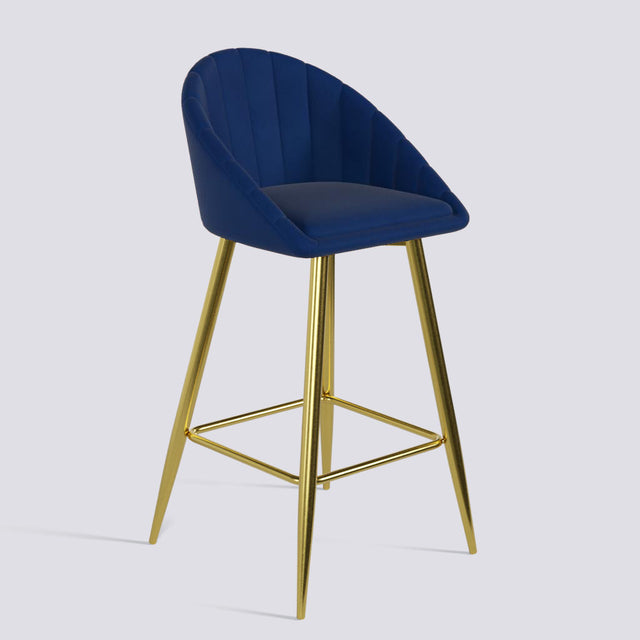 Bar Stool 605 In Gold Electroplated Metal Base