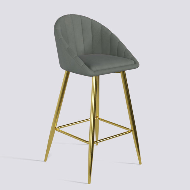 Bar Stool 605 In Gold Electroplated Metal Base