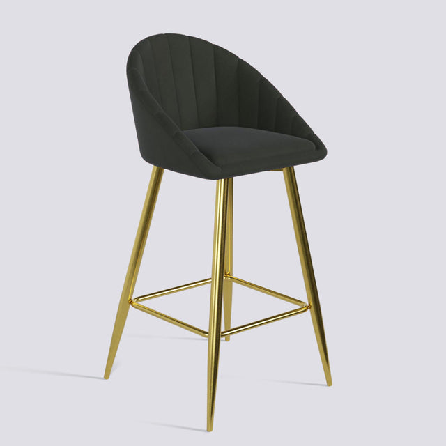 Bar Stool 605 In Gold Electroplated Metal Base