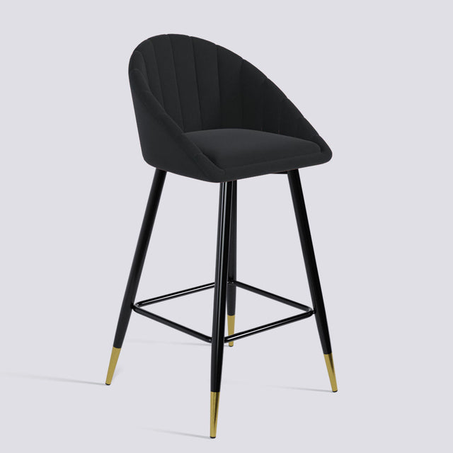 Bar Stool 605 In Powder Coated + Gold Caps Metal Base