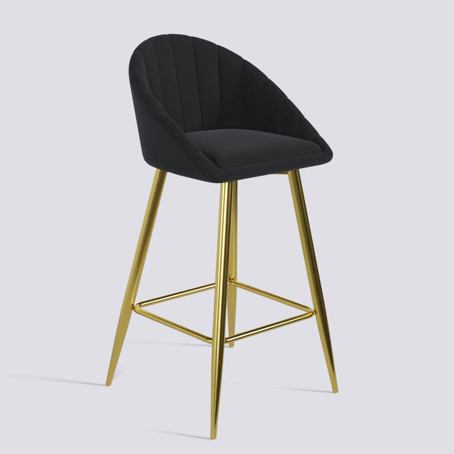 Bar Stool 605 In Gold Electroplated Metal Base