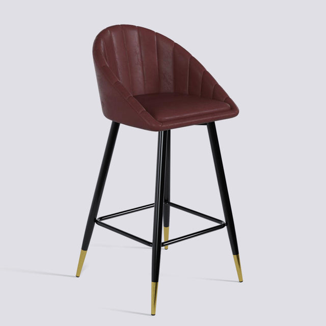Bar Stool 605 In Powder Coated + Gold Caps Metal Base