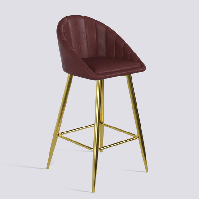 Bar Stool 605 In Gold Electroplated Metal Base