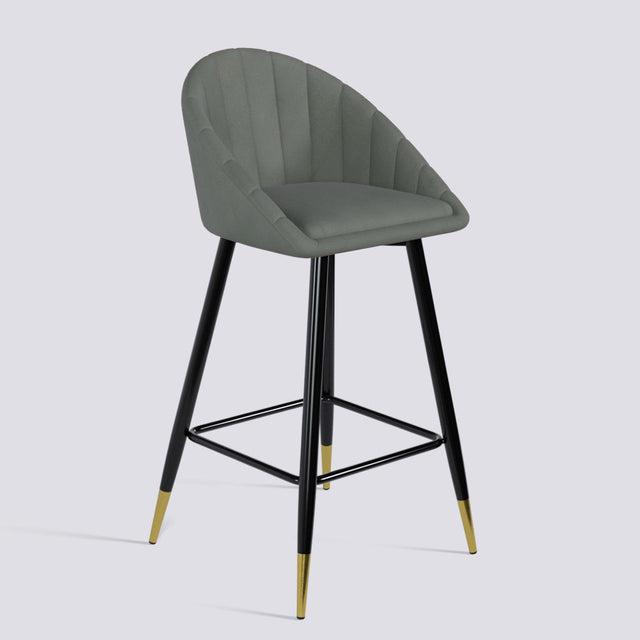 Bar Stool 605 In Powder Coated + Gold Caps Metal Base