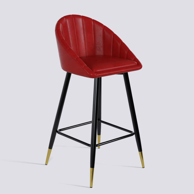 Bar Stool 605 In Powder Coated + Gold Caps Metal Base