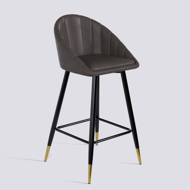 Bar Stool 605 In Powder Coated + Gold Caps Metal Base