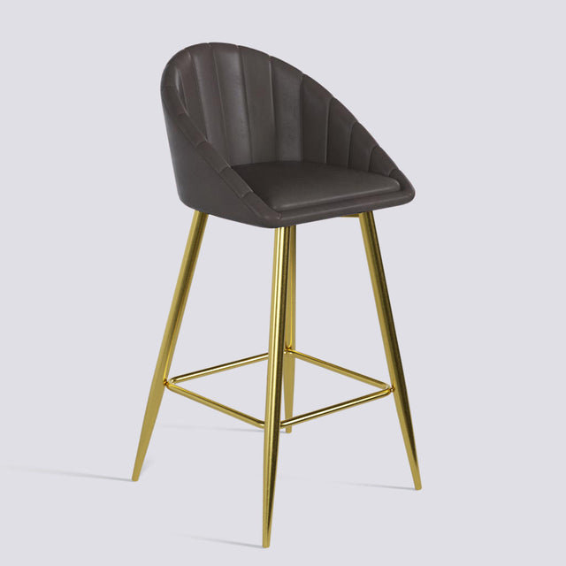 Bar Stool 605 In Gold Electroplated Metal Base