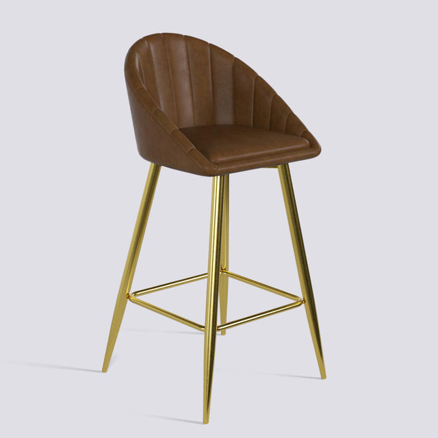 Bar Stool 605 In Gold Electroplated Metal Base