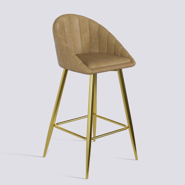 Bar Stool 605 In Gold Electroplated Metal Base