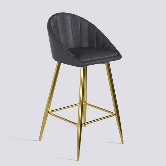 Bar Stool 605 In Gold Electroplated Metal Base