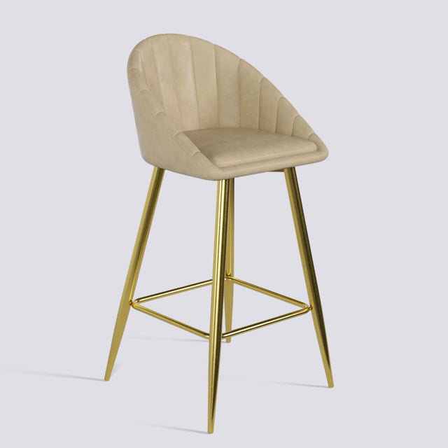 Bar Stool 605 In Gold Electroplated Metal Base