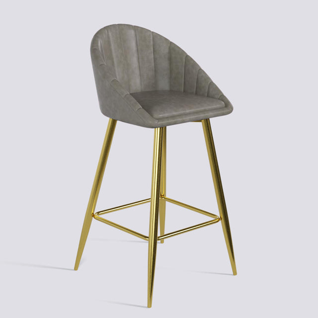 Bar Stool 605 In Gold Electroplated Metal Base