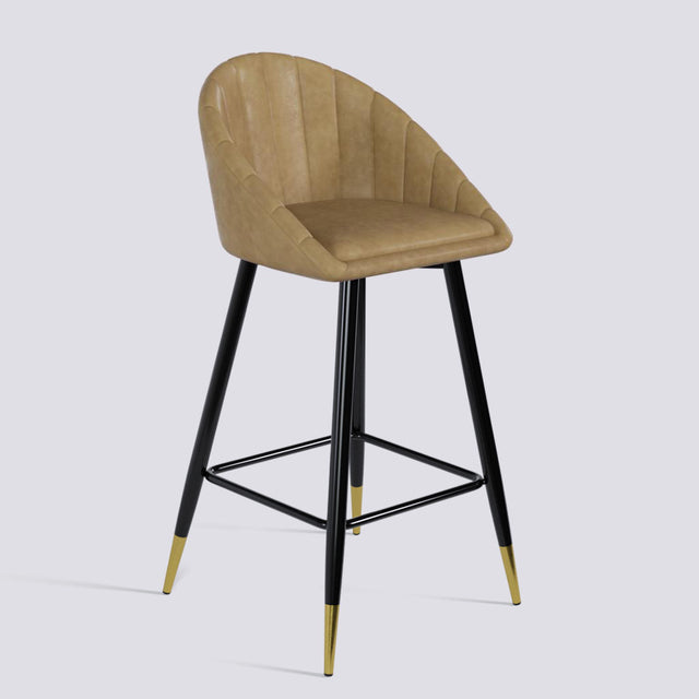 Bar Stool 605 In Powder Coated + Gold Caps Metal Base