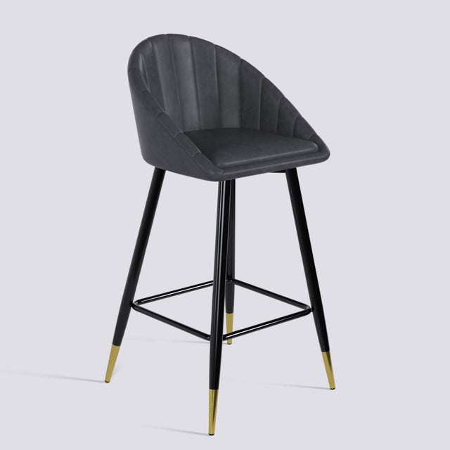 Bar Stool 605 In Powder Coated + Gold Caps Metal Base