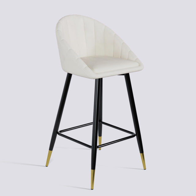 Bar Stool 605 In Powder Coated + Gold Caps Metal Base
