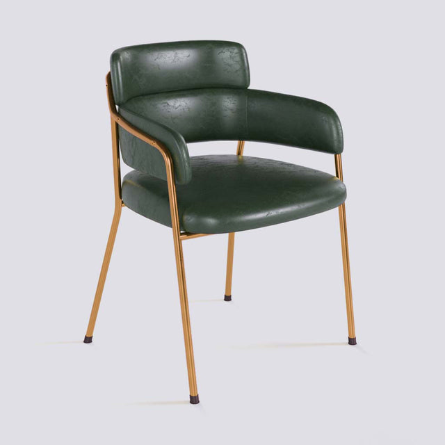 Plushy Lounge Chair In Rose Gold Electroplated Metal Frame | 479