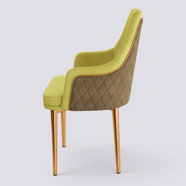 Lush Dining Chair In Rose Gold Electroplated Metal Base | 483