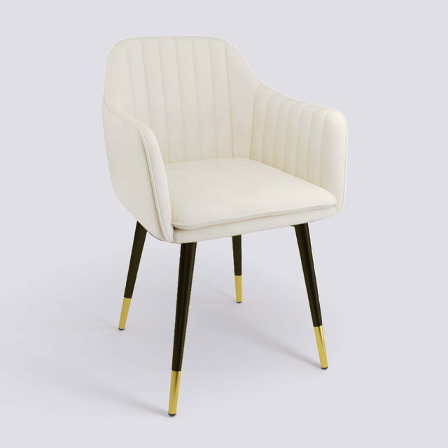 Streak Lounge Chair In Powder Coated + Gold Caps Metal Base | 1919