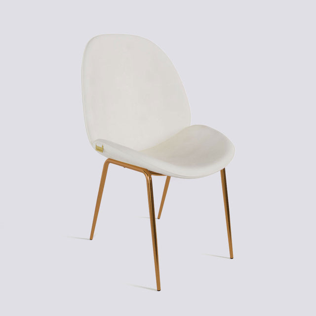 Curvy Dining Chair In Rose Gold Electroplated Base | 486