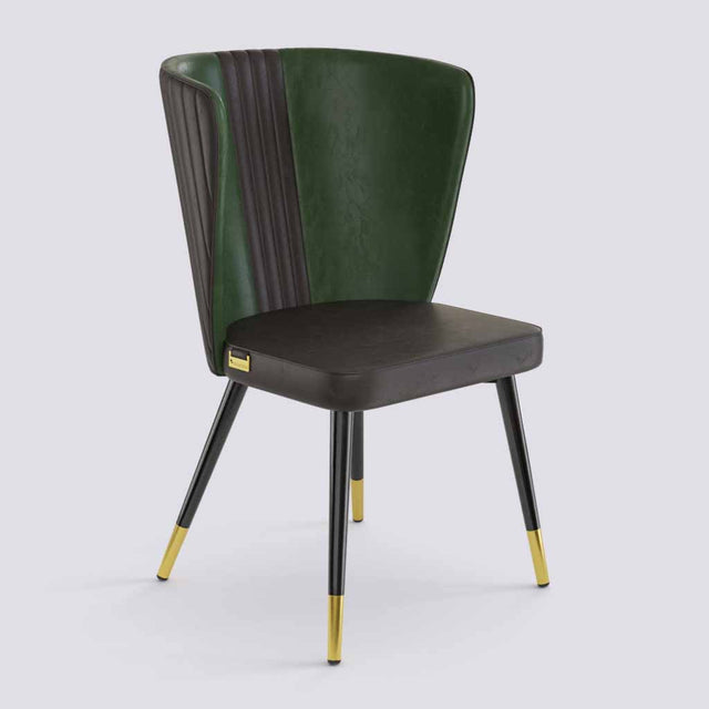 Wrap Dining Chair In Powder Coated + Gold Caps Metal Base | 490