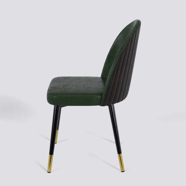 Regal Dining Chair In Powder Coated + Gold Caps Metal Base | 485