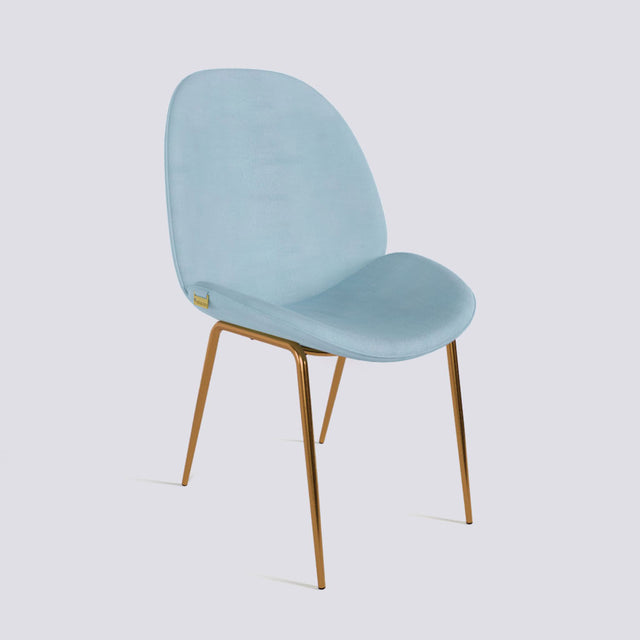 Curvy Dining Chair In Rose Gold Electroplated Base | 486