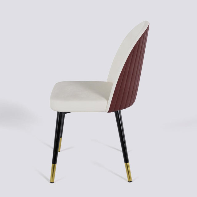 Regal Dining Chair In Powder Coated + Gold Caps Metal Base | 485