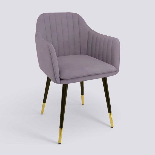 Streak Lounge Chair In Powder Coated + Gold Caps Metal Base | 1919