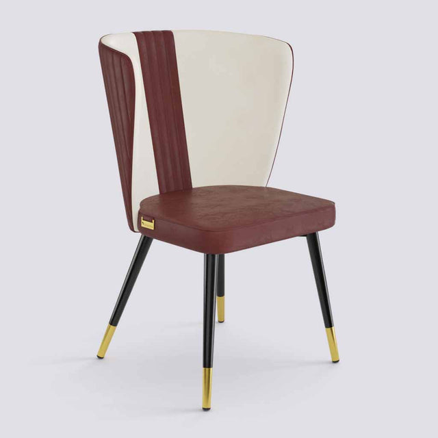 Wrap Dining Chair In Powder Coated + Gold Caps Metal Base | 490