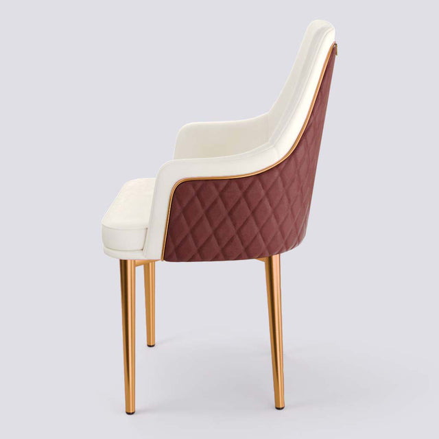 Lush Dining Chair In Rose Gold Electroplated Metal Base | 483