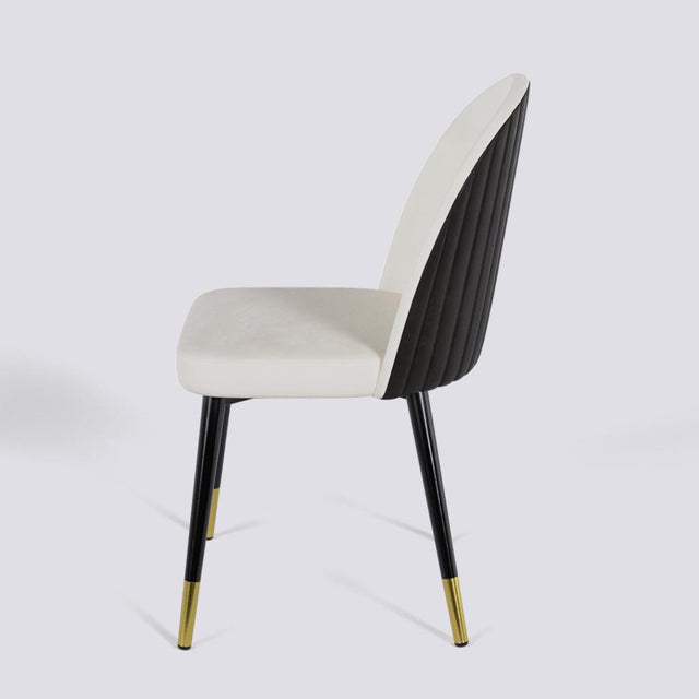 Regal Dining Chair In Powder Coated + Gold Caps Metal Base | 485