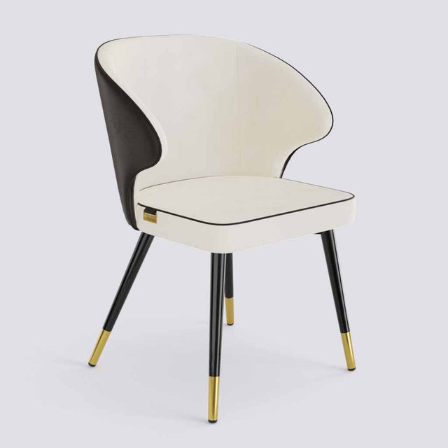 Rocky Dining Chair in Powder Coated + Gold Caps Metal Base | 494