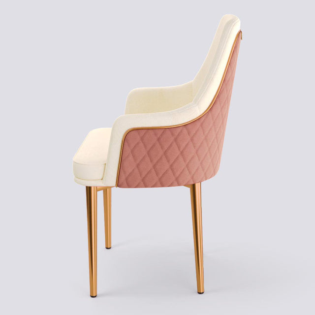 Lush Dining Chair In Rose Gold Electroplated Metal Base | 483