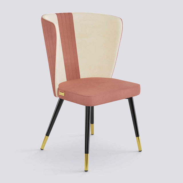 Wrap Dining Chair In Powder Coated + Gold Caps Metal Base | 490