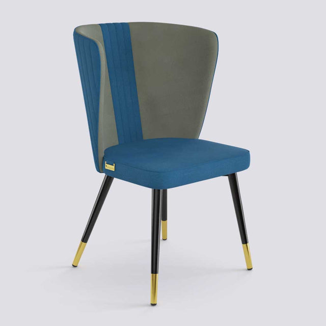 Wrap Dining Chair In Powder Coated + Gold Caps Metal Base | 490