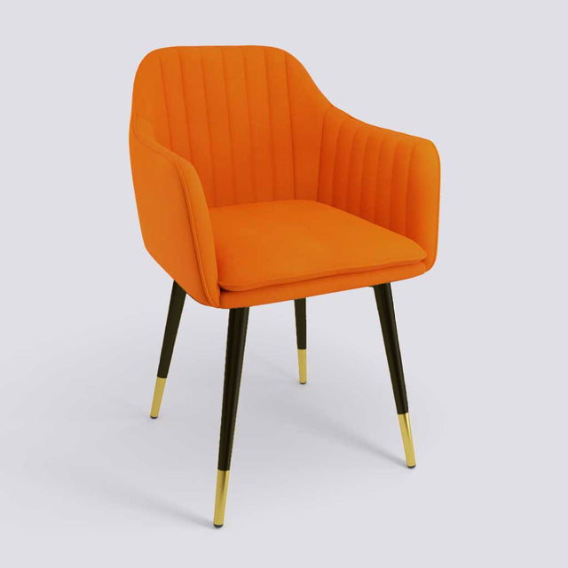 Streak Lounge Chair In Powder Coated + Gold Caps Metal Base | 1919
