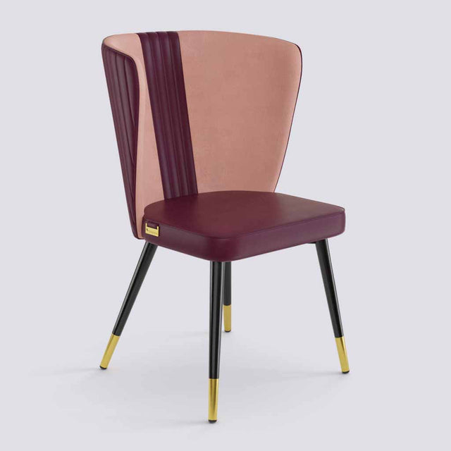 Wrap Dining Chair In Powder Coated + Gold Caps Metal Base | 490