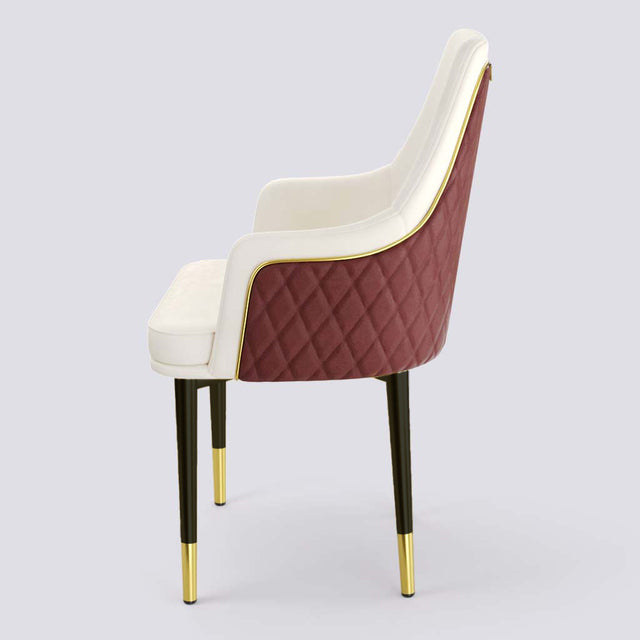 Lush Dining Chair In Powder Coated + Gold Cap | 483