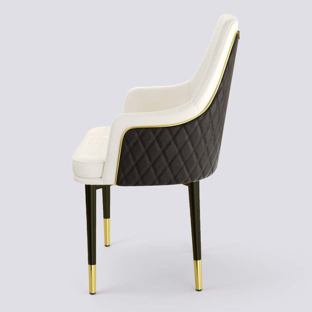 Lush Dining Chair In Powder Coated + Gold Cap | 483