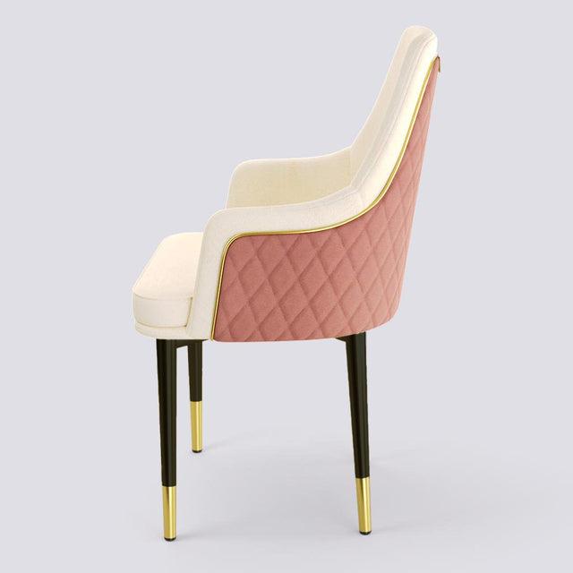 Lush Dining Chair In Powder Coated + Gold Cap | 483