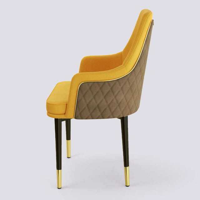 Lush Dining Chair In Powder Coated + Gold Cap | 483