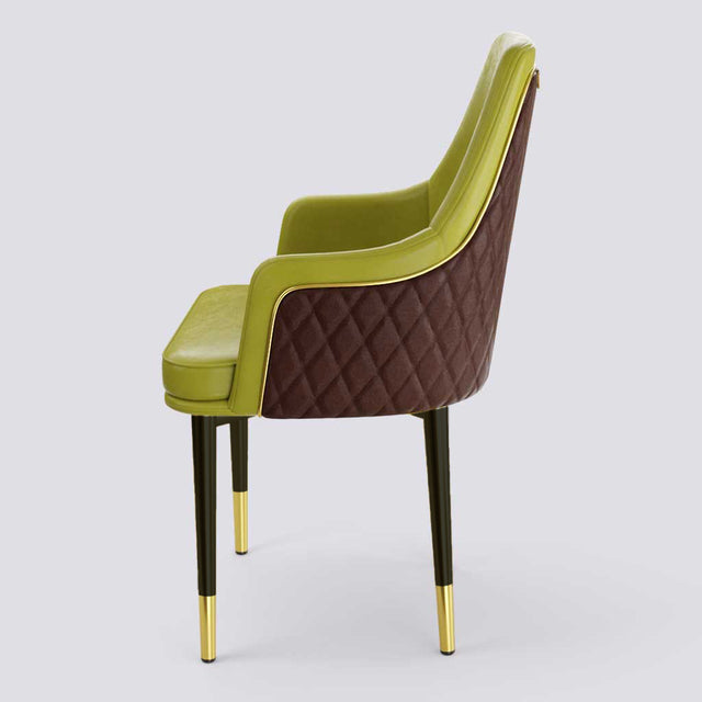 Lush Dining Chair In Powder Coated + Gold Cap | 483