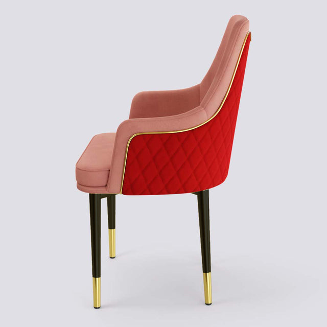 Lush Dining Chair In Powder Coated + Gold Cap | 483