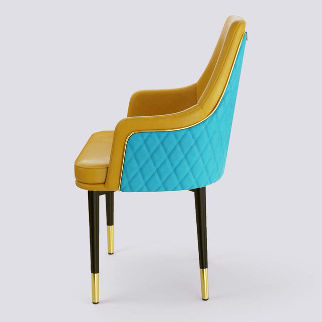 Lush Dining Chair In Powder Coated + Gold Cap | 483