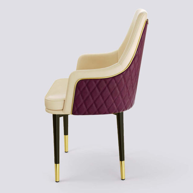 Lush Dining Chair In Powder Coated + Gold Cap | 483