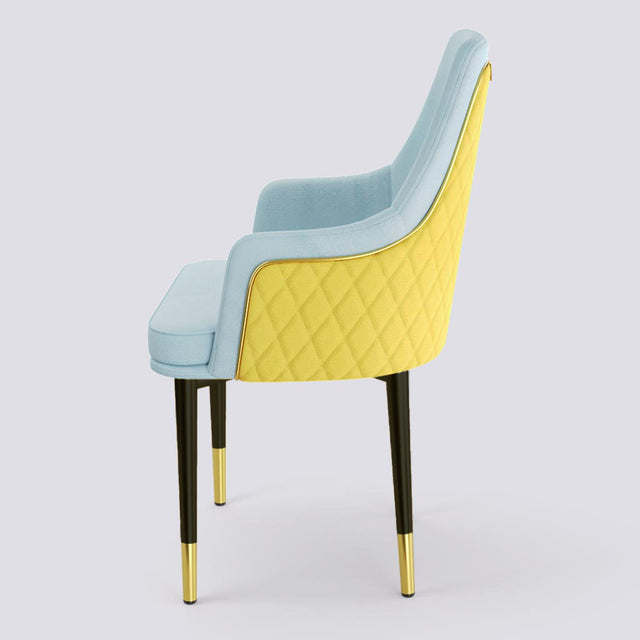 Lush Dining Chair In Powder Coated + Gold Cap | 483