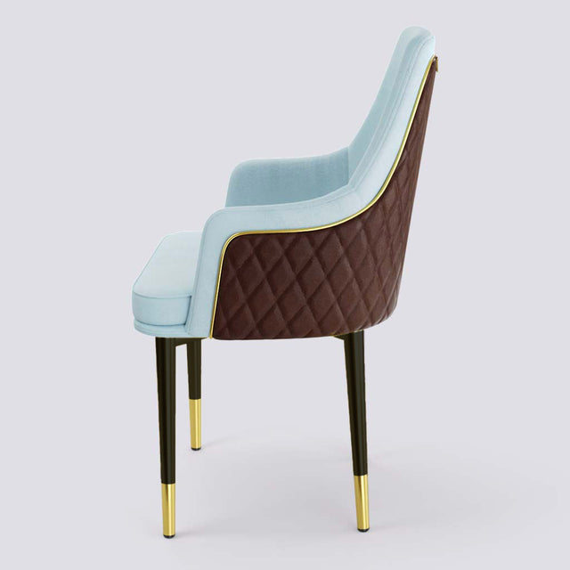 Lush Dining Chair In Powder Coated + Gold Cap | 483