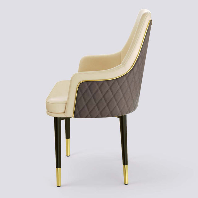 Lush Dining Chair In Powder Coated + Gold Cap | 483