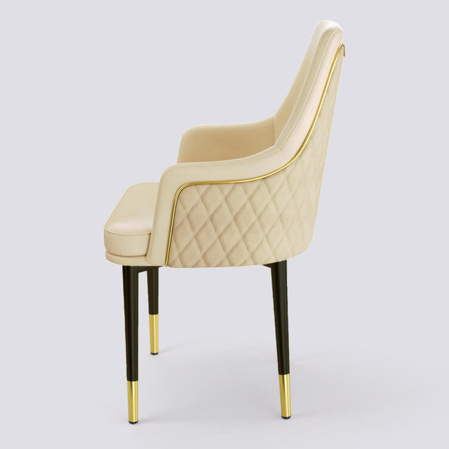 Lush Dining Chair In Powder Coated + Gold Cap | 483