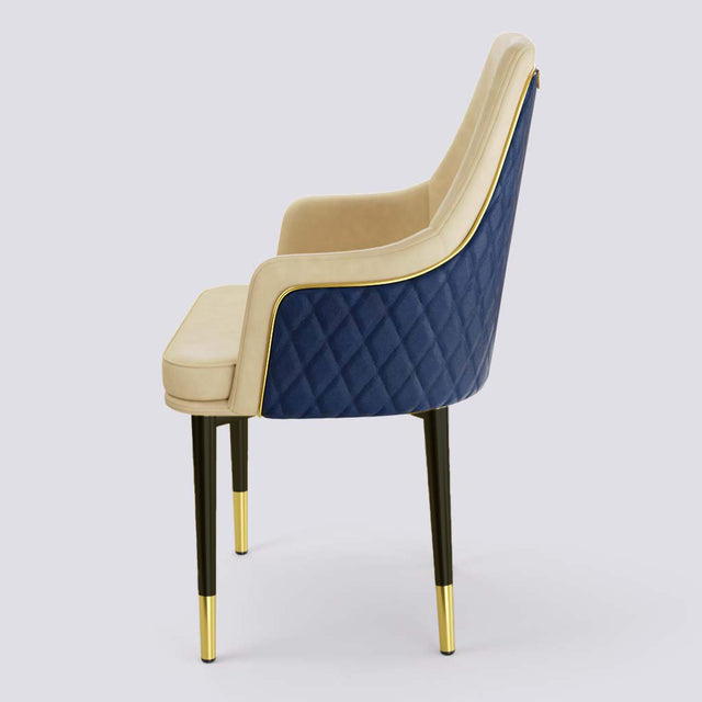 Lush Dining Chair In Powder Coated + Gold Cap | 483